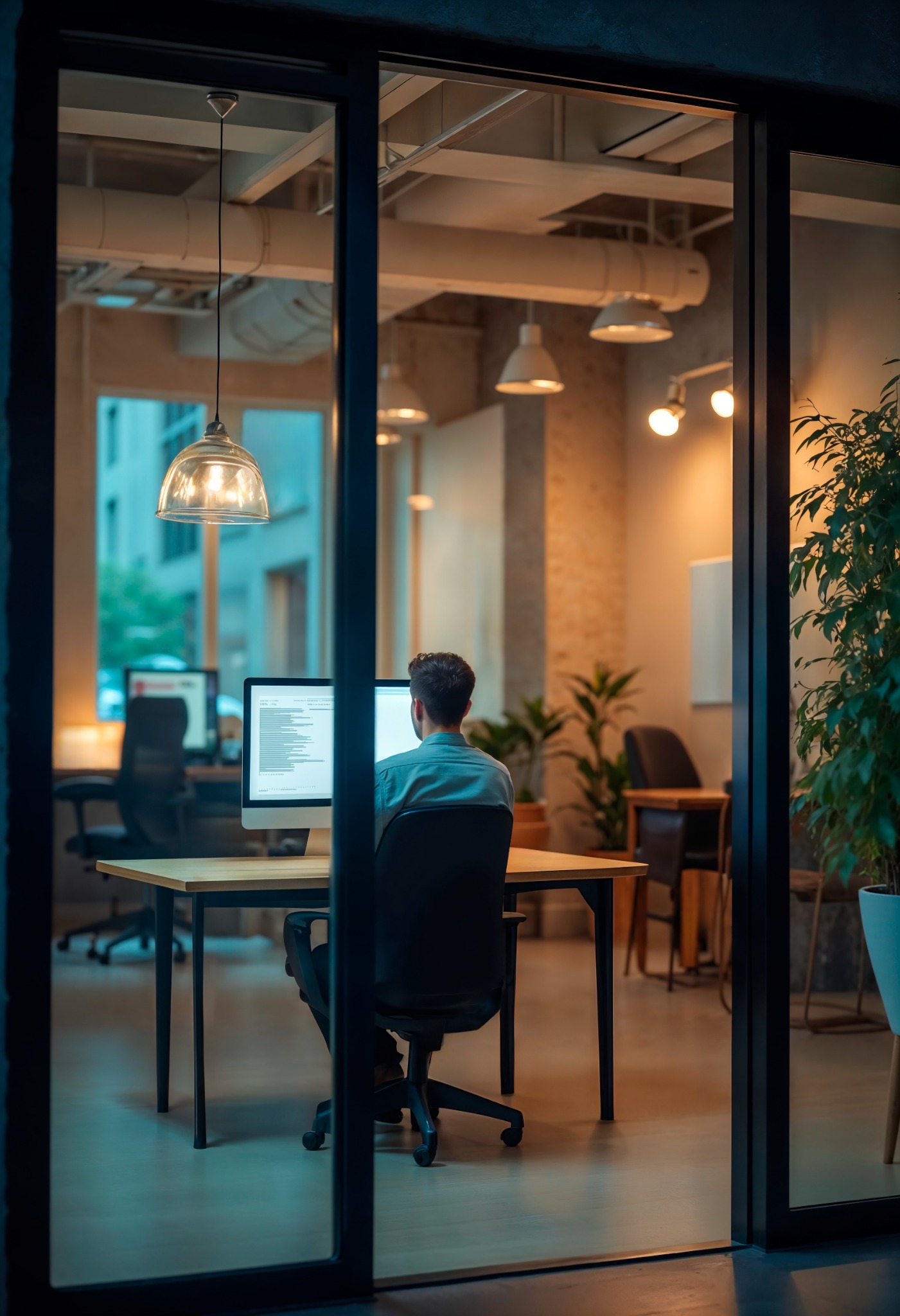 Ufficio moderno e organizzato durante l’attività lavorativa